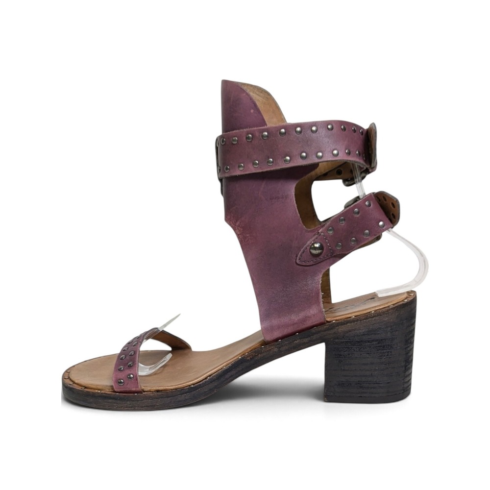 Free‎ People Happiness Purple Leather Studded Ankle Strap Heel Sandals 38.5 NWOB - Picture 4 of 13
